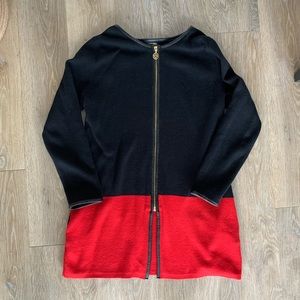 Ann Klein long zip up sweater Small with pockets